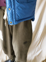 White tag Sweat pants / Olive