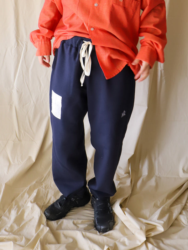 White tag Sweat pants / Navy