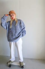 Oversized melange knit / Blue mix