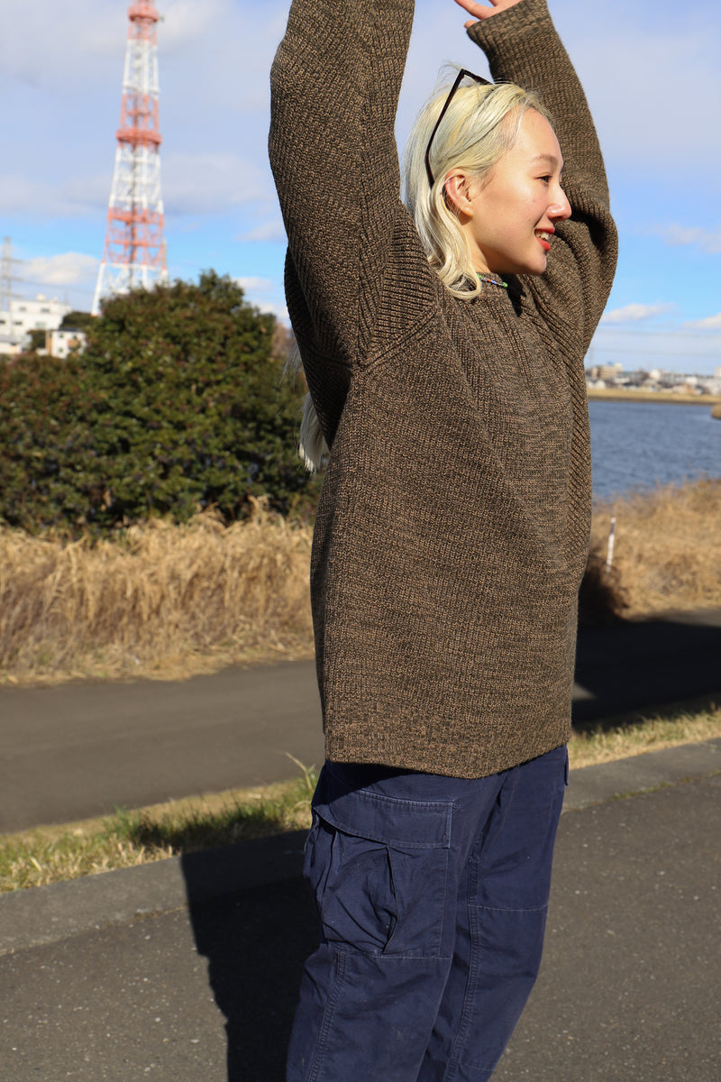 Oversized melange knit / Forest
